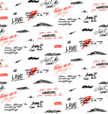 Seamless pattern with words and slogan