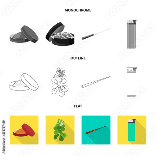 Vector illustration of refuse and stop icon. Collection of refuse and habit vector icon for stock.