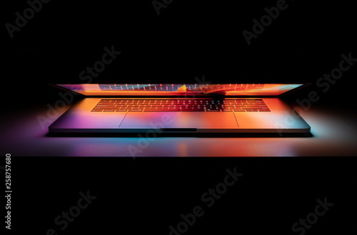 laptop with vivid colors screen