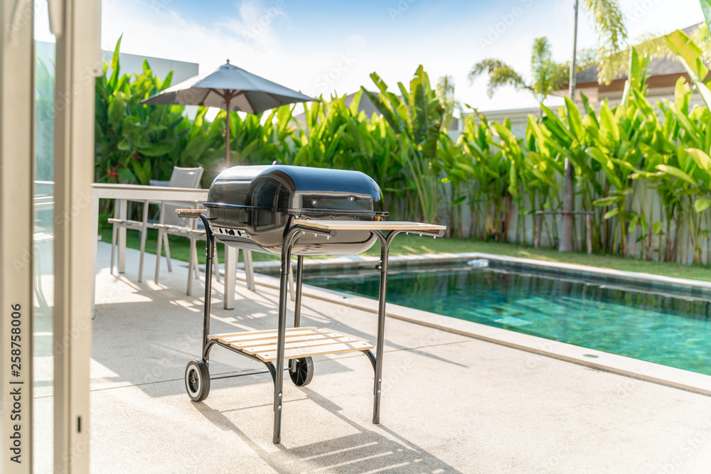 barbeque grill on pool villas