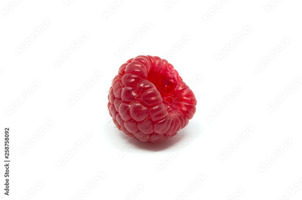 Raspberries over white background Raspberries over white background