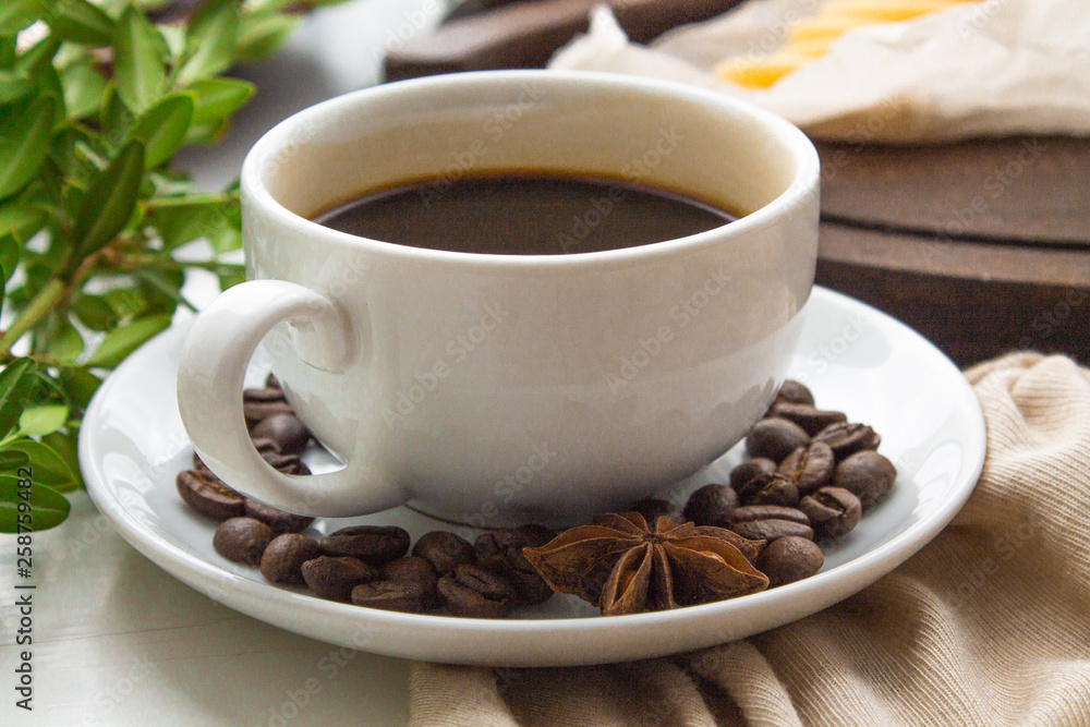 Fototapeta premium beautiful breakfast with honey cheese and coffee