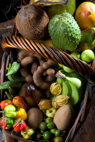 Fototapeta Naklejka Na Ścianę i Meble -  basket of tropical fruits
