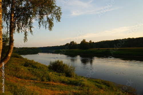 sunset over lake