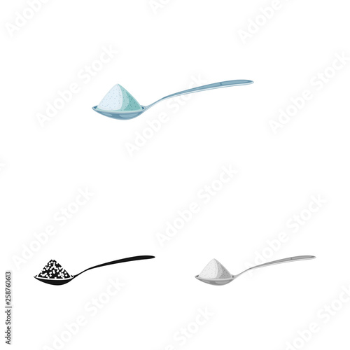 Vector design of spoon and salty symbol. Set of spoon and hill  vector icon for stock.