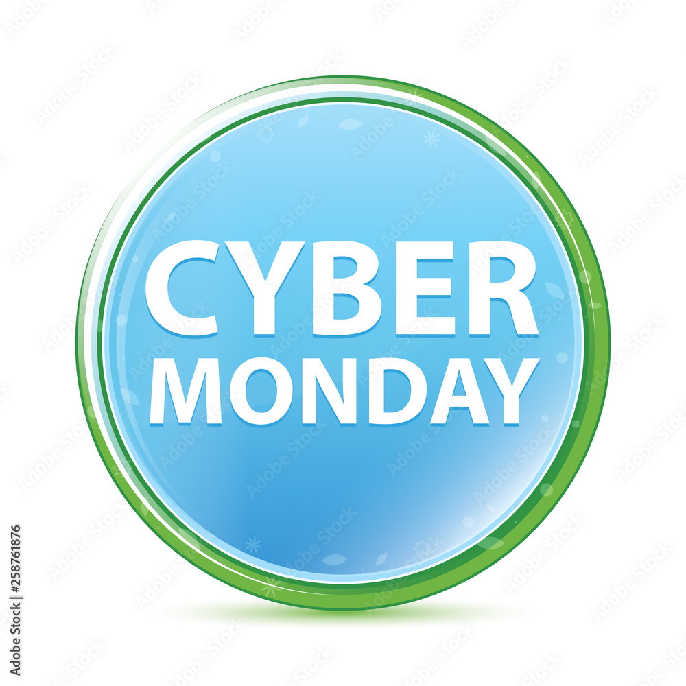 Cyber Monday natural aqua cyan blue round button Cyber Monday natural aqua cyan blue round button
