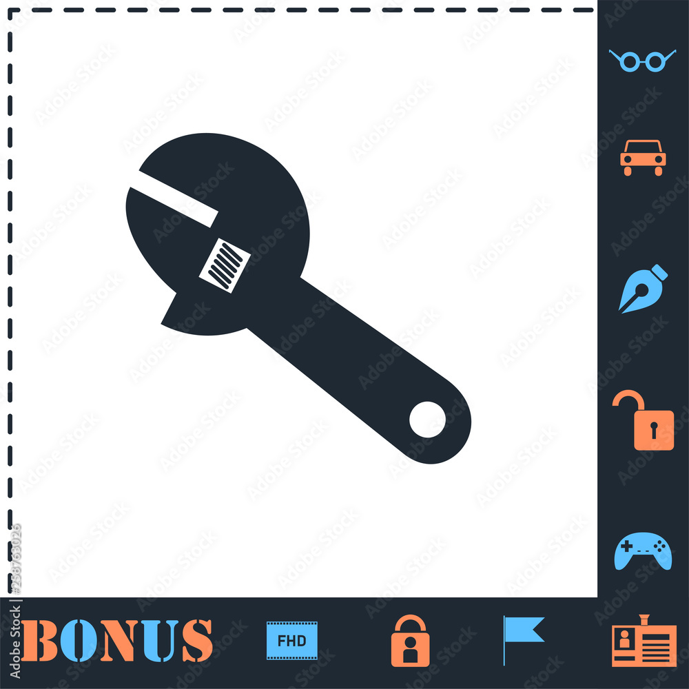 Pipe wrench icon flat Pipe wrench icon flat