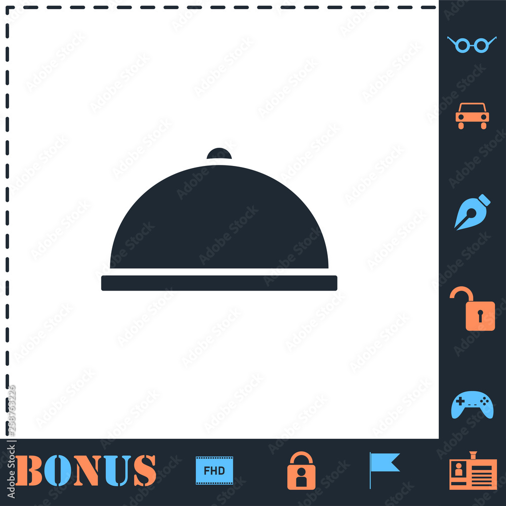 Covered Food icon flat Covered Food icon flat