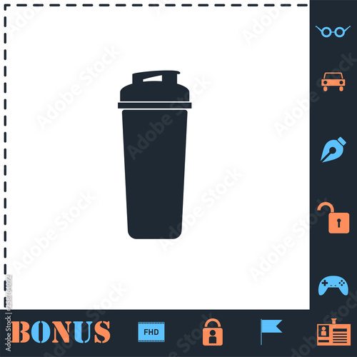 Cocktail shaker icon flat