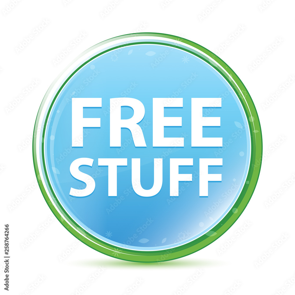 Free Stuff natural aqua cyan blue round button Free Stuff natural aqua cyan blue round button
