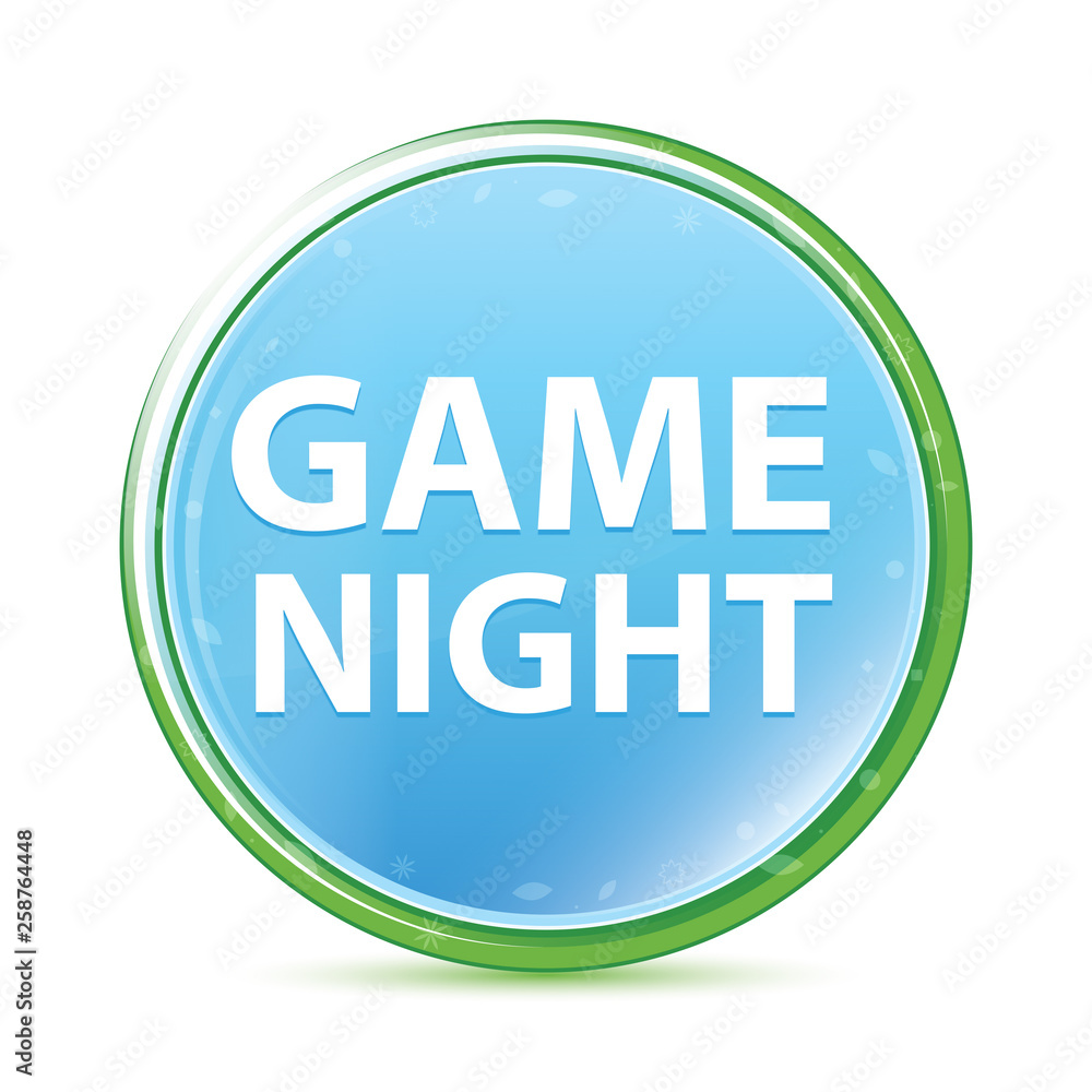 Game Night natural aqua cyan blue round button Game Night natural aqua cyan blue round button
