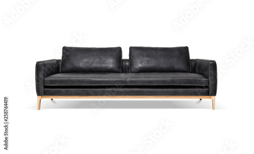 Luxury leather sofa on white background, including clipping path