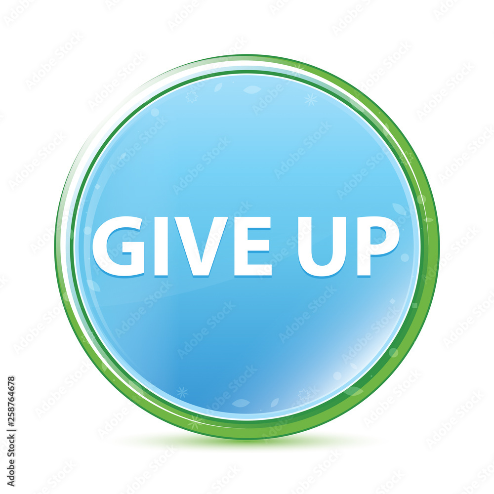 Give Up natural aqua cyan blue round button Give Up natural aqua cyan blue round button