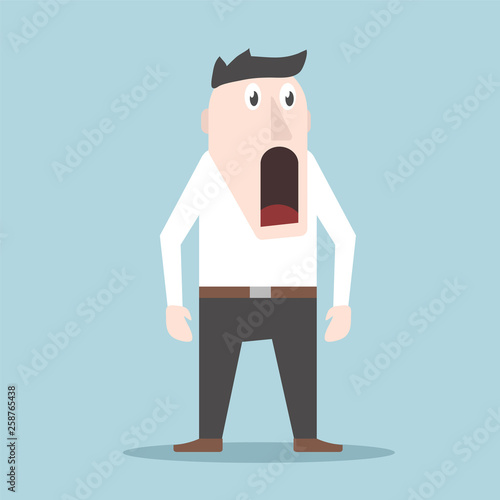 The emotion of surprise and delight in a man on the face, stock vector illustration