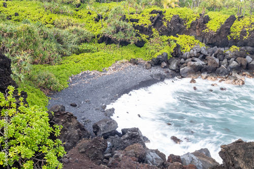 Black sand beack on Maui