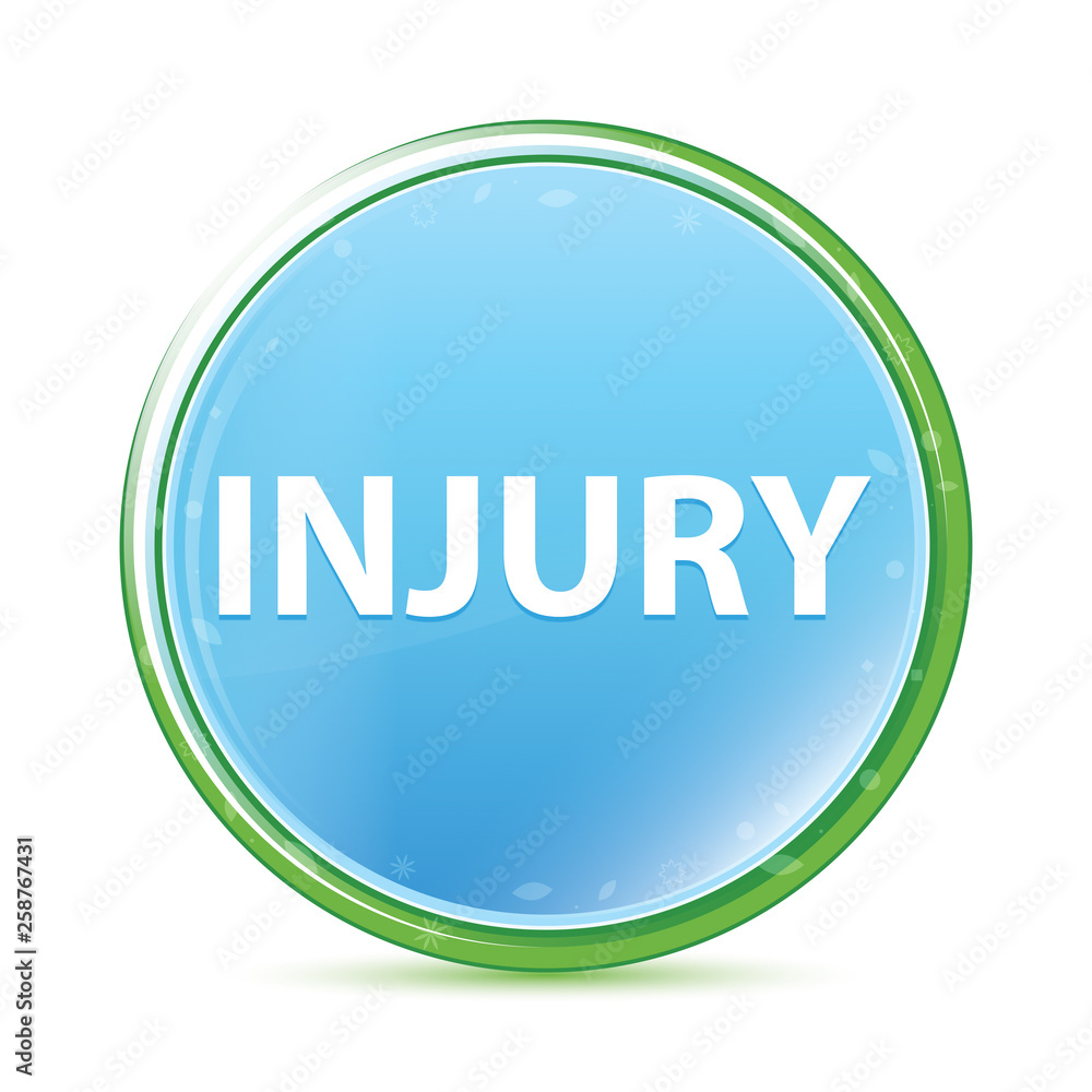 Injury natural aqua cyan blue round button Injury natural aqua cyan blue round button