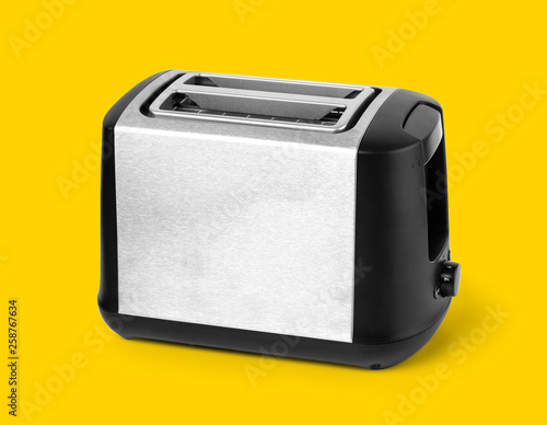 Toaster isolated on yellow background