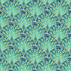 Acrylglasbilder Pfauenmuster Pfau im Art-déco-Stil Vintage  © Sveta_Aho