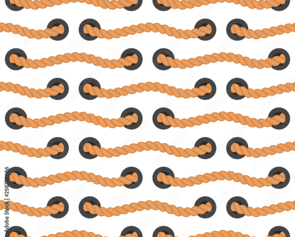 Seamless vector pattern of rope in flat style. Seamless vector pattern of rope in flat style.