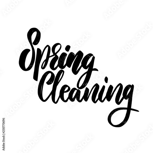 Spring cleaning. lettering phrase for invitation, banner, postcard, web, poster template.