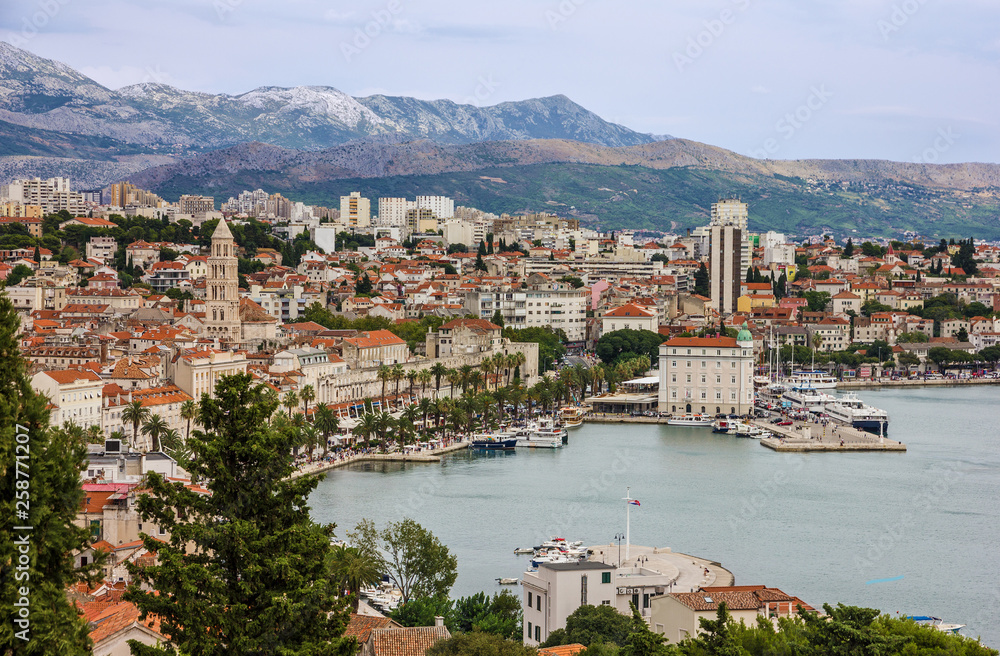 Split town panoramic sea view, Croatia