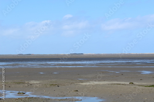 Hilgenriedersiel  Wadden Sea Germany  View into the sea at low tide