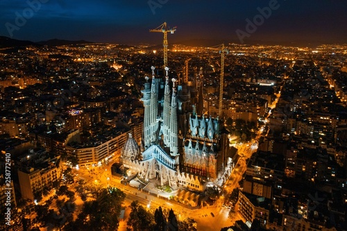 Photography Sagrada Familia aerial view
