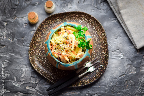  Vegetable stew in a pot.