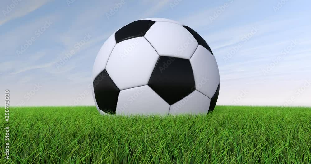 Orbital rotation around soccer ball on grass field during daytime Orbital rotation around soccer ball on grass field during daytime