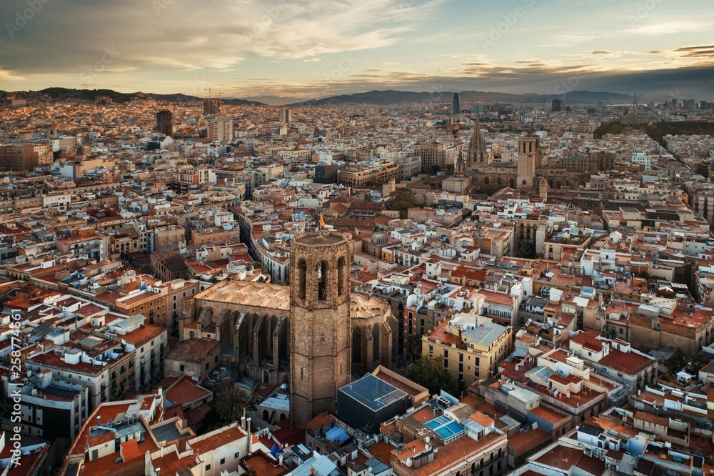 Obraz premium Gothic Quarter Aerial View