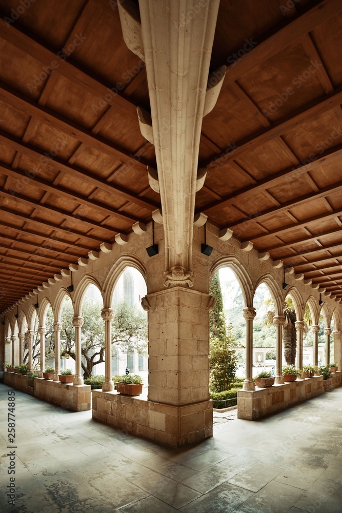 Montserrat monastery walkway