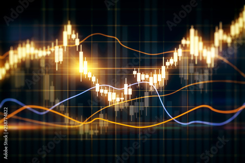 Fotografering Glowing forex chart texture