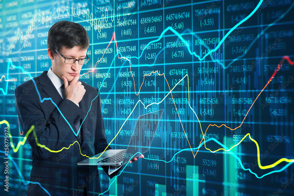 Technology, network and finance concept