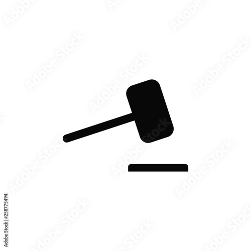 Court, gavel, judge, icon, flat. Element of security for mobile concept and web apps illustration. Thin flat icon for website design and development, app. Vector icon