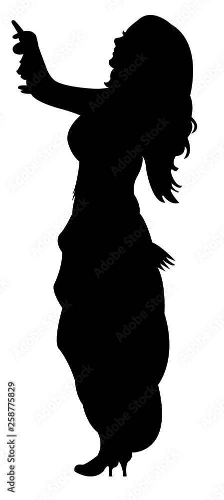 belly dancer woman body silhouette vector