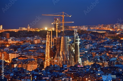 Photography Sagrada Familia night view