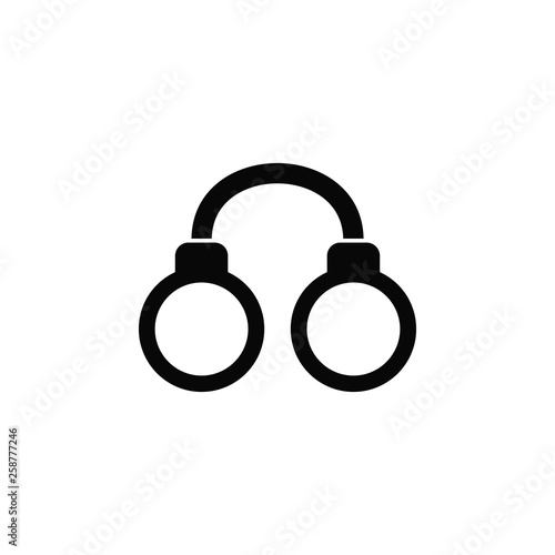 Criminal, handcuffs, locked, police, icon. Element of security for mobile concept and web apps illustration. Thin flat icon for website design and development, app. Vector icon