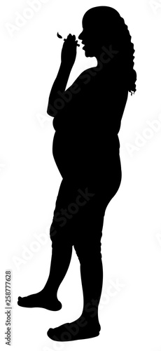 woman smoking silhouette vector
