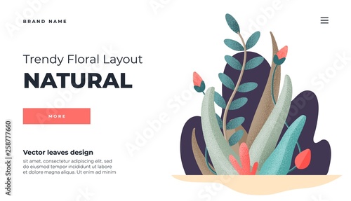 White modern flat design concept. Landing page template . Modern flat Floral vector illustration concept for business web page, website and mobile website. Vector illustration in cartoon style