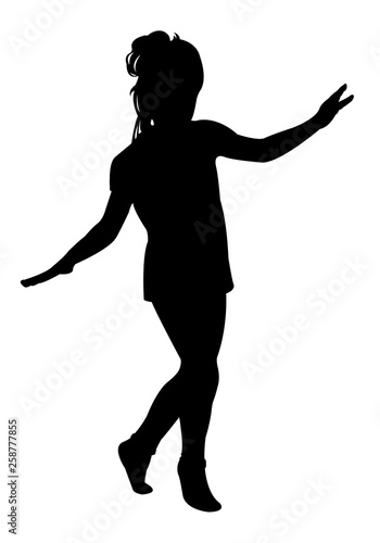 a girl walking body silhouette vector