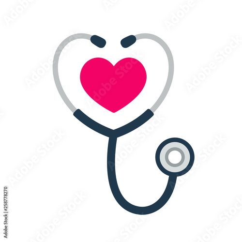 Stethoscope heart icon Fototapet
