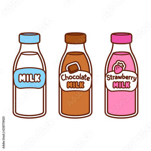 Cartoon milk bottles