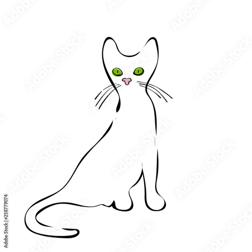 Cat icon on white background vector illustration.