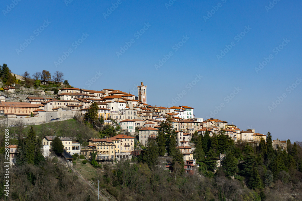 Sacro Monte of Varese (Santa Maria del Monte). Picturesque view of the small medieval village. World heritage site - UNESCO site in Varese, Italy