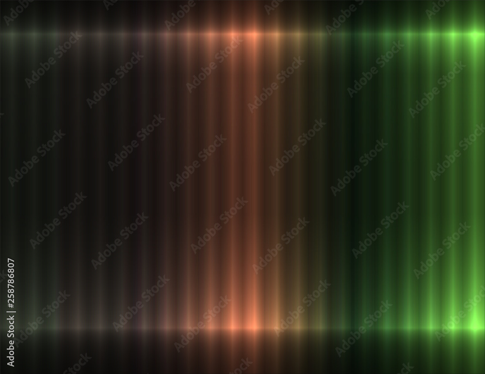 Dark brown and green color linear background, neon effect