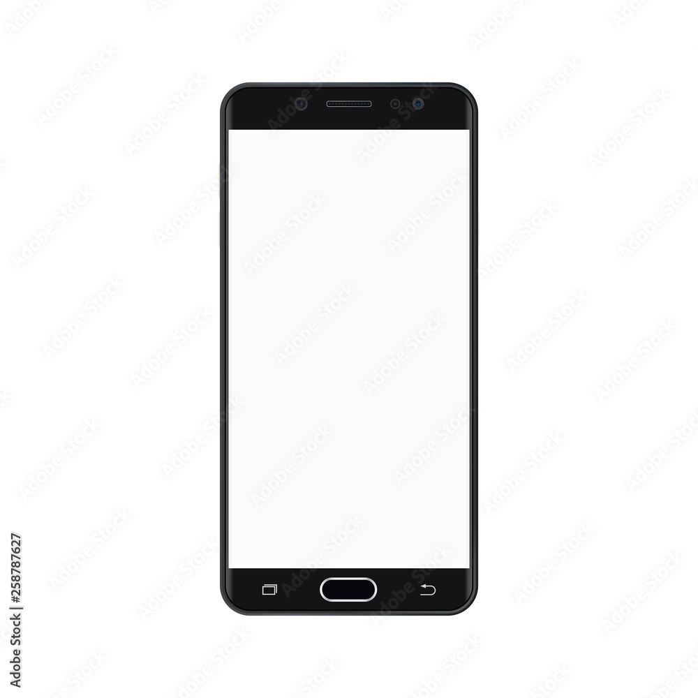 Black smartpho with empty white screen.Black Smartphone with white empty screen vector eps10. Black smartpho with empty white screen.Black Smartphone with white empty screen vector eps10.