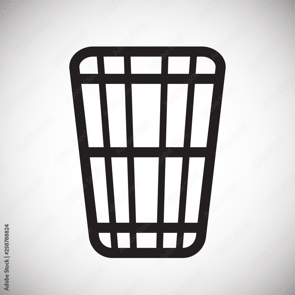 Trash bin icon on background for graphic and web design. Simple vector sign. Internet concept symbol for website button or mobile app. Trash bin icon on background for graphic and web design. Simple vector sign. Internet concept symbol for website button or mobile app.
