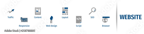 Banner Website Concept. Website with Icon.