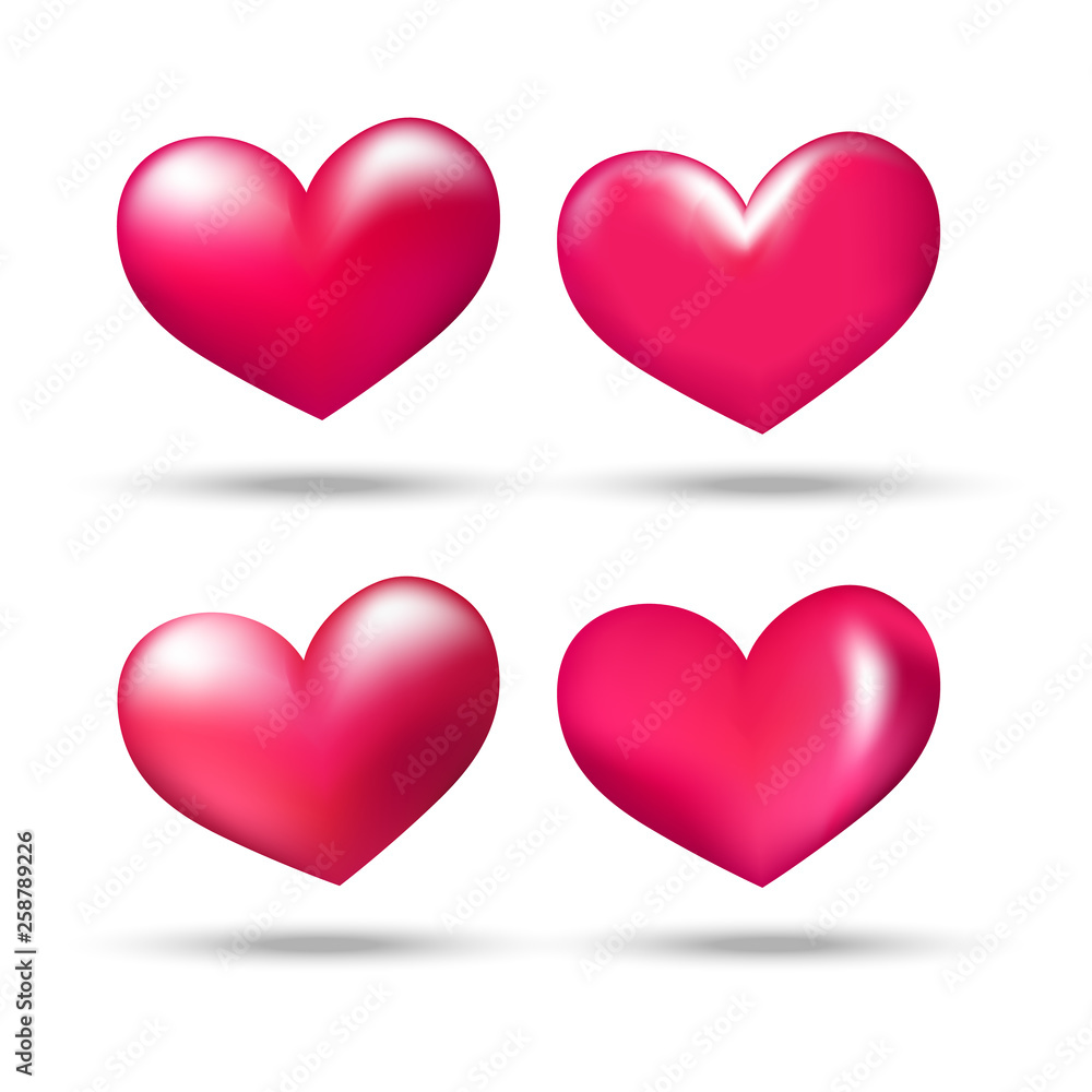 Isolated Hearts on the white background vector illustration
