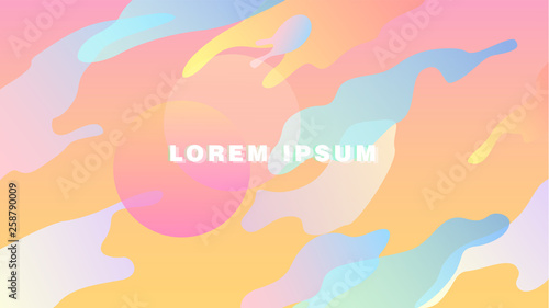 Modern background with coral frame and liquid shape